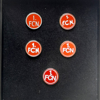 The history of the 1. FC Nurnberg crest - set of 5 badges (official product, lacquer)