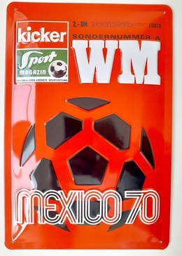 Retro board the cover of Der Kicker magazine Fans Guide World Cup Mexico 70 (official product)
