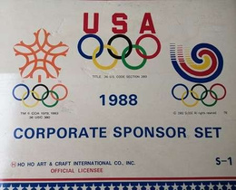 Set of 48 badges Olympic Games Calgary Seoul 1988 USA team (official product)