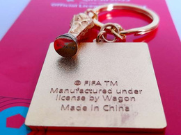 FIFA World Cup Qatar 2022 3D trophy keyring with official emblem (Official Licensed Product)