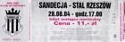Sandecja Nowy Sacz - Stal Rzeszow III league ticket (28.08.2004)