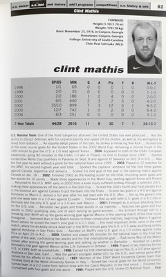 U.S. Soccer 2005 men's national team media guide