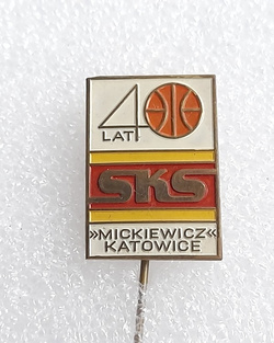 40 years of SKS Mickiewicz Katowice basketball club badge (lacquer)