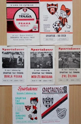 Spartak Trnava I league 1977-1992 official programmes (7 items)