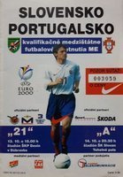 Slovakia - Portugal Euro qualifying official programme (14.10.1998)