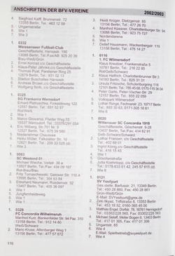 Football in Berlin. Calendar and Address Book 2002/2003