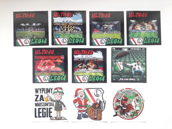 Legia Warsaw ultras fan's new set of 10 big stickers