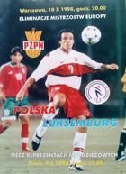 Programme Poland - Luxembourg Qualification Euro 2000 (10.10.1998)