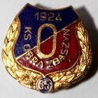 65 years of KS Obra Zbaszyn badge with golden wreath (enamel)