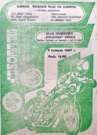 Qualifying rounds of the Polish Speedway Club Pairs Championships (Opole, April 9, 1987) programme