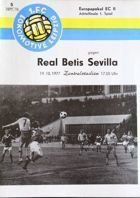 1.FC Lokomotive Leipzig - Real Betis Sevilla Cup Winners' Cup (19.10.1979) programme