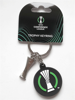 UEFA Conference League round logo keyring with trophy miniature (official licensed product)