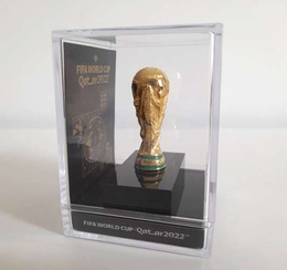 FIFA World Cup Qatar 2022 Trophy Replica in Display Case Official Licensed Product)