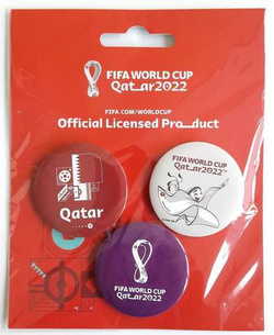 FIFA World Cup Qatar 2022 button 3 pins set (Official Licensed Product)