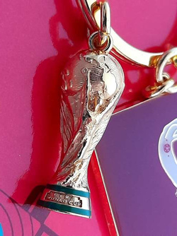 FIFA World Cup Qatar 2022 3D trophy keyring with official emblem (Official Licensed Product)
