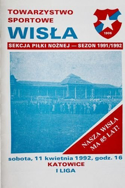 Wisla Cracow - GKS Katowice I league official programme (11.04.1992)