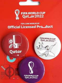 FIFA World Cup Qatar 2022 button 3 pins set (Official Licensed Product)