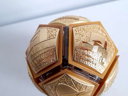 FIFA World Cup Qatar 2022 Puzzle Pin 3D Ball - Iconic Qatar Mosaic set of 12 pins (Official Licensed Product)